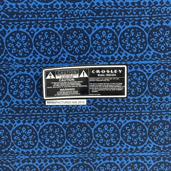 Crosley Radio Kaleidoscope Print Blue & White Record Player - Picture 11 of 12